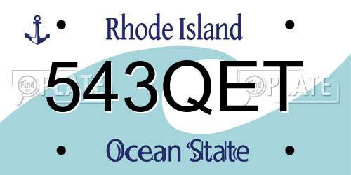 543QET Rhode Island License Plate