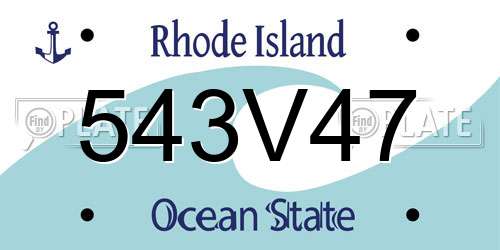 543V47 Rhode Island License Plate