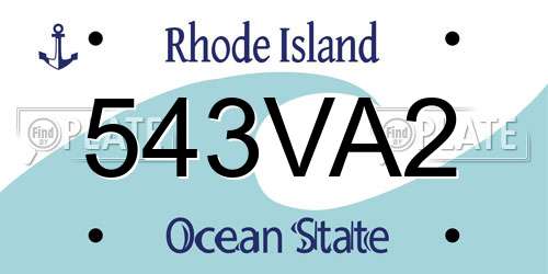 543VA2 Rhode Island License Plate