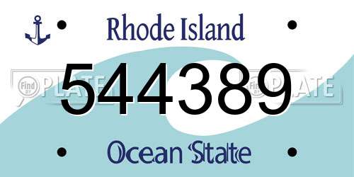 544389 Rhode Island License Plate