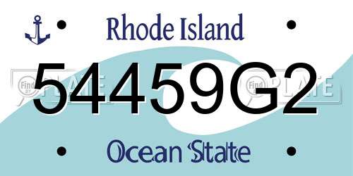 54459G2 Rhode Island License Plate