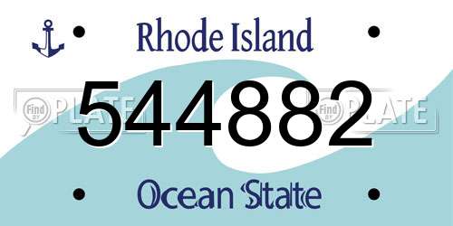 544882 Rhode Island License Plate