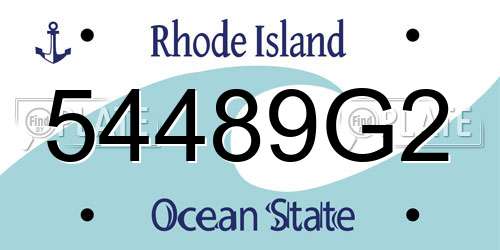 54489G2 Rhode Island License Plate