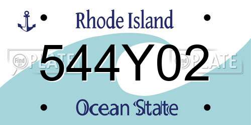 544Y02 Rhode Island License Plate