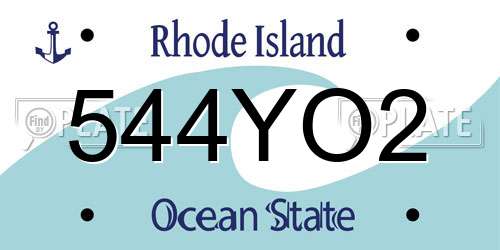 544YO2 Rhode Island License Plate