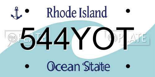 544YOT Rhode Island License Plate