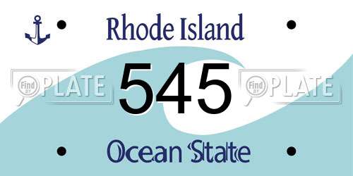 545 Rhode Island License Plate