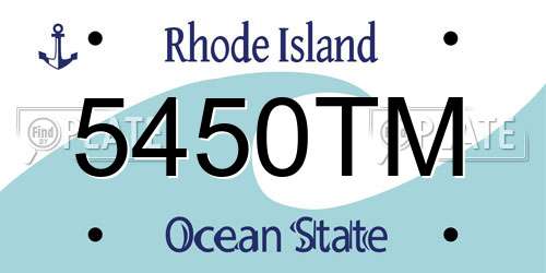 5450TM Rhode Island License Plate