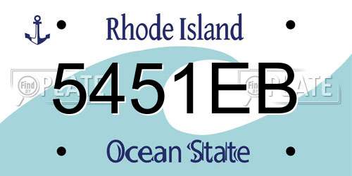 5451EB Rhode Island License Plate