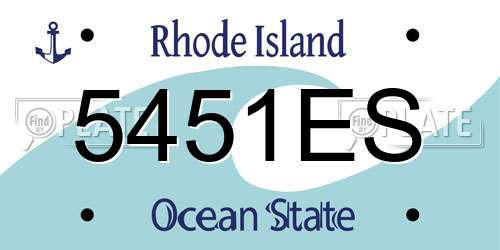 5451ES Rhode Island License Plate