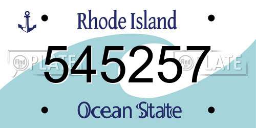 545257 Rhode Island License Plate