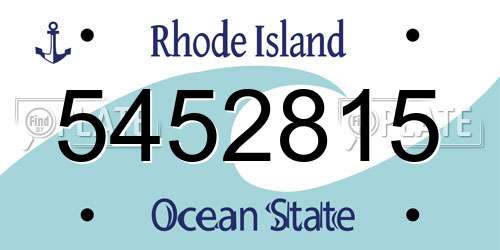 5452815 Rhode Island License Plate