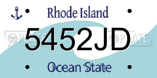 5452JD Rhode Island License Plate