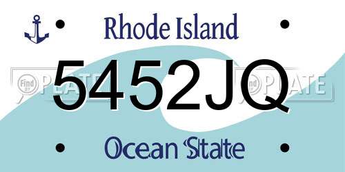 5452JQ Rhode Island License Plate