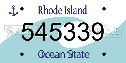 545339 Rhode Island License Plate