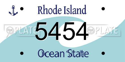 5454 Rhode Island License Plate