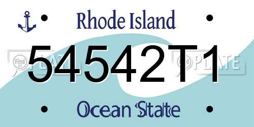 54542T1 Rhode Island License Plate
