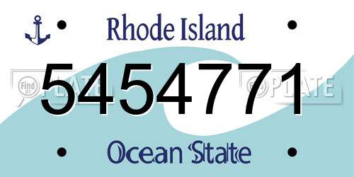 5454771 Rhode Island License Plate