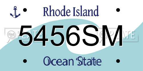 5456SM Rhode Island License Plate