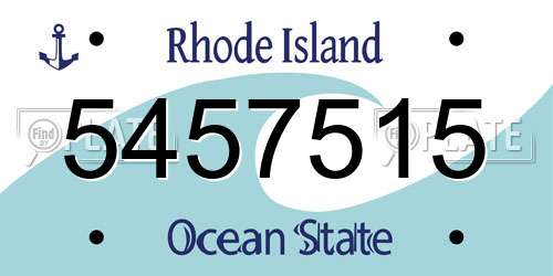 5457515 Rhode Island License Plate
