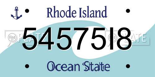 54575I8 Rhode Island License Plate