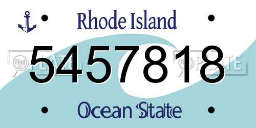 5457818 Rhode Island License Plate