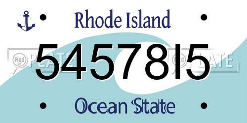 54578I5 Rhode Island License Plate