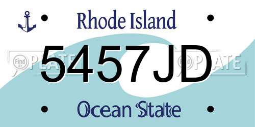 5457JD Rhode Island License Plate