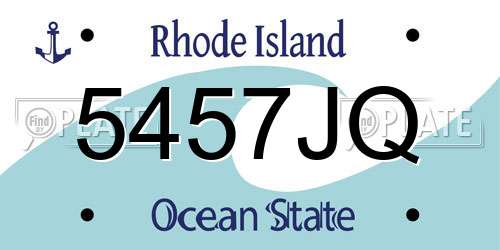 5457JQ Rhode Island License Plate