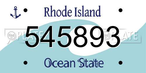 545893 Rhode Island License Plate