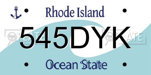 545DYK Rhode Island License Plate