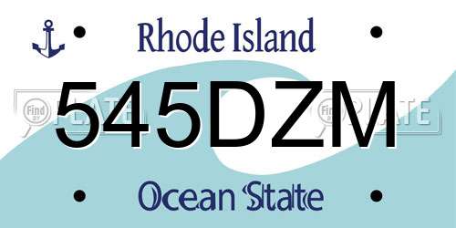 545DZM Rhode Island License Plate
