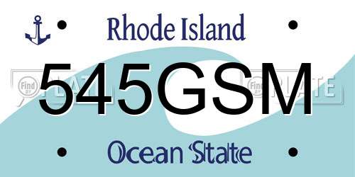 545GSM Rhode Island License Plate