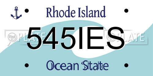 545IES Rhode Island License Plate