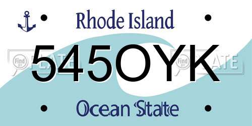 545OYK Rhode Island License Plate