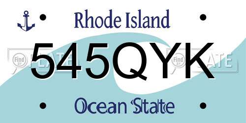 545QYK Rhode Island License Plate