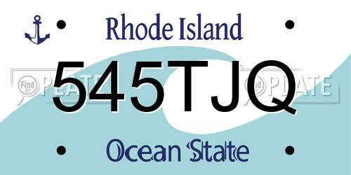 545TJQ Rhode Island License Plate