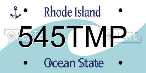545TMP Rhode Island License Plate
