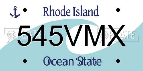 545VMX Rhode Island License Plate