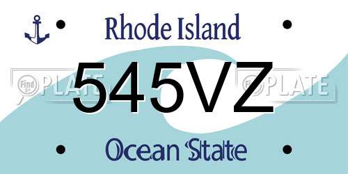 545VZ Rhode Island License Plate