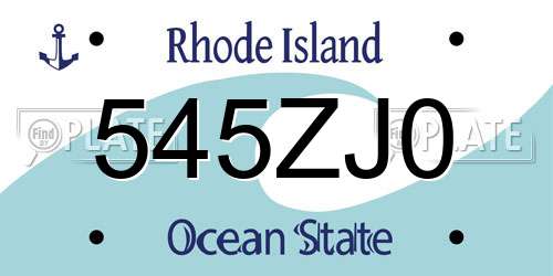 545ZJ0 Rhode Island License Plate