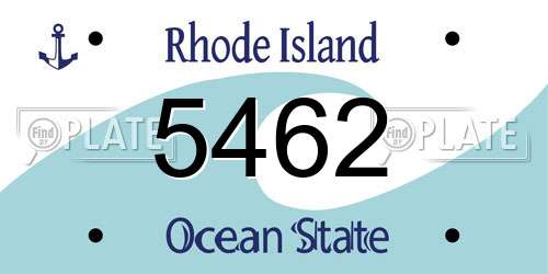 5462 Rhode Island License Plate