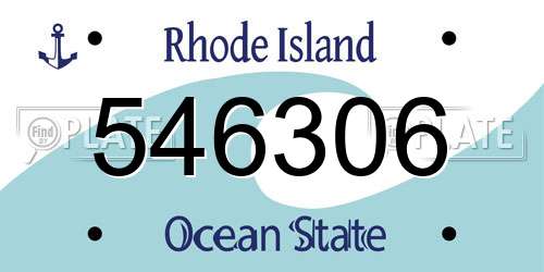 546306 Rhode Island License Plate