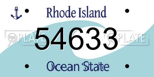 54633 Rhode Island License Plate