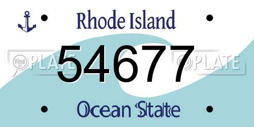 54677 Rhode Island License Plate