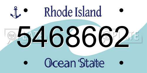 5468662 Rhode Island License Plate