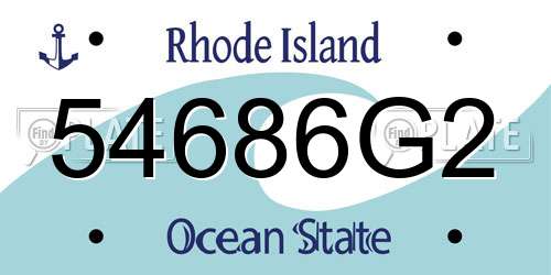 54686G2 Rhode Island License Plate