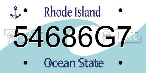 54686G7 Rhode Island License Plate