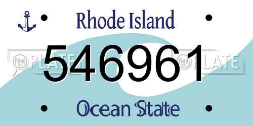 546961 Rhode Island License Plate