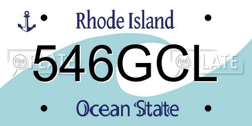 546GCL Rhode Island License Plate